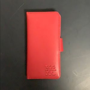Ed Hicks red leather phone case with wallet